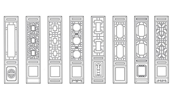 海南喜迎门中式花格CAD设计图样式大全