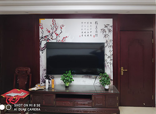 海南中式家庭装修电视柜效果展示
