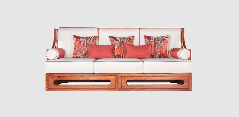 海南客厅中式实木沙发组合