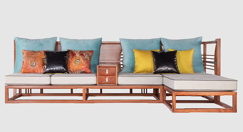 海南中式家居装修实木沙发组合家具效果图