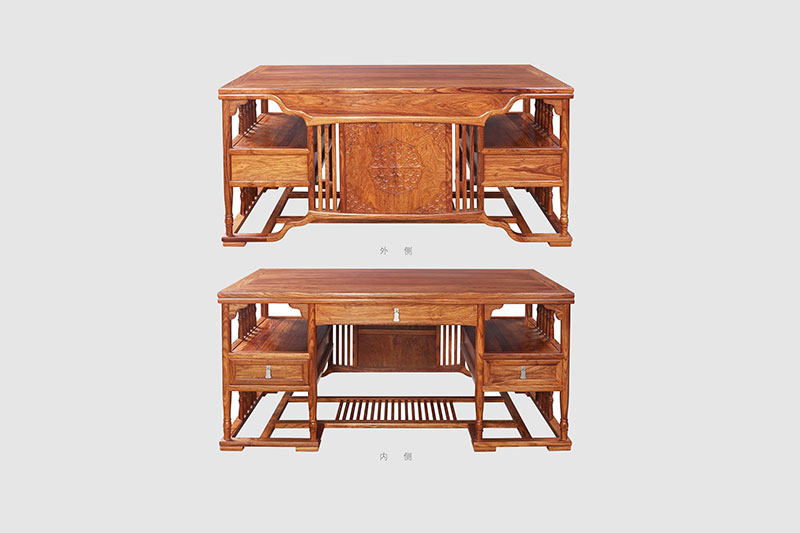 海南中式家居装饰书房桌椅组合家具效果图